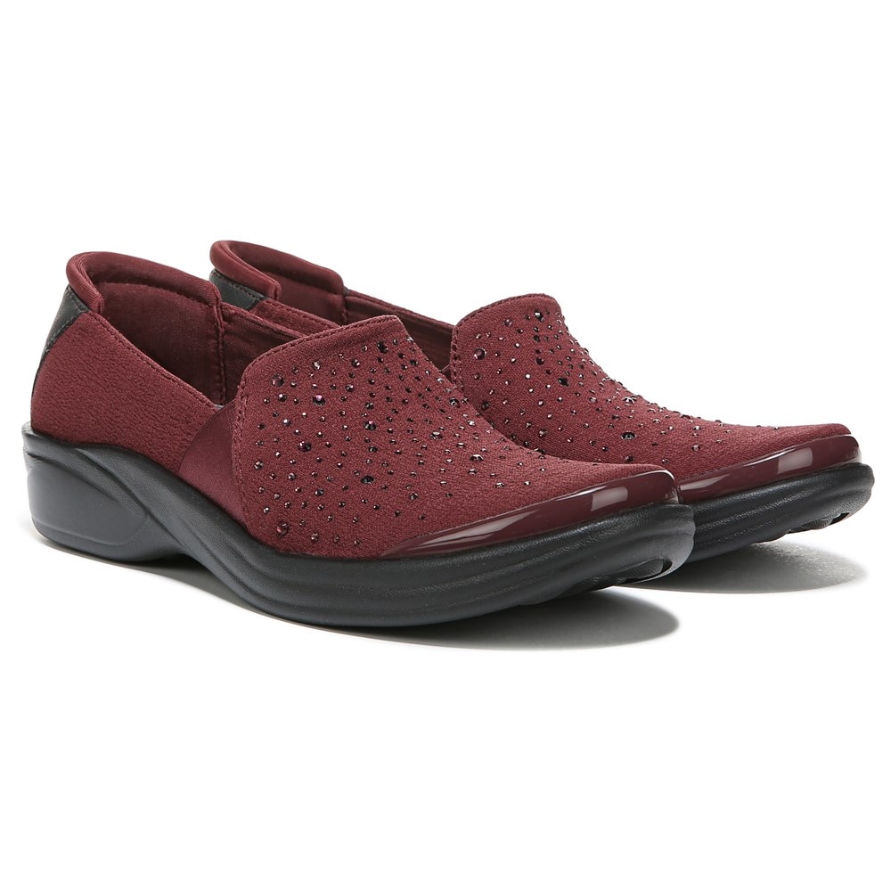 Bzees Poppyseed Slip On - Red Rhinestone Fabric  Bzees Poppyseed Slip On - Red Rhinestone Fabric