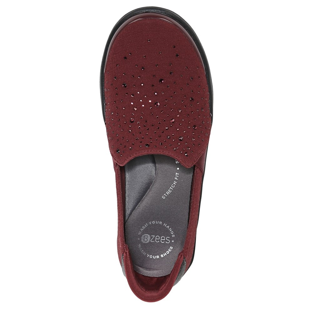 Bzees Poppyseed Slip On - Red Rhinestone Fabric