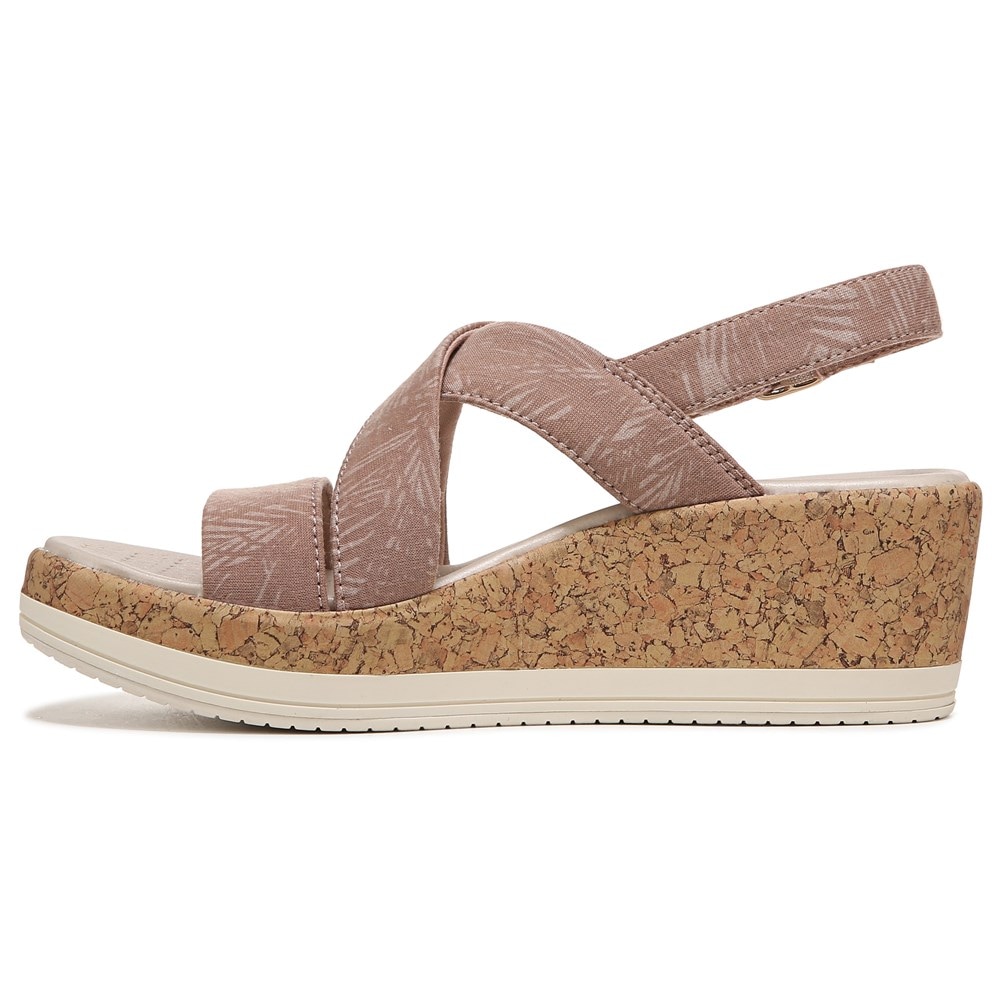 Bzees Radiant Wedge Sandal - Brown Palm Fabric Bzees Radiant Wedge Sandal - Brown Palm Fabric