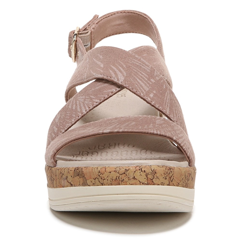 Bzees Radiant Wedge Sandal - Brown Palm Fabric Bzees Radiant Wedge Sandal - Brown Palm Fabric