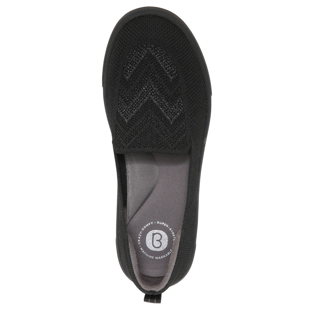 Bzees March On Moc Slip On - Black Chevron Knit Bzees March On Moc Slip On - Black Chevron Knit