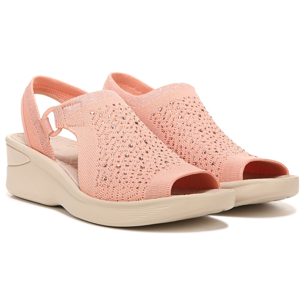 Bzees Star Bright Sandal - Peach Rhinestone Knit  Bzees Star Bright Sandal - Peach Rhinestone Knit
