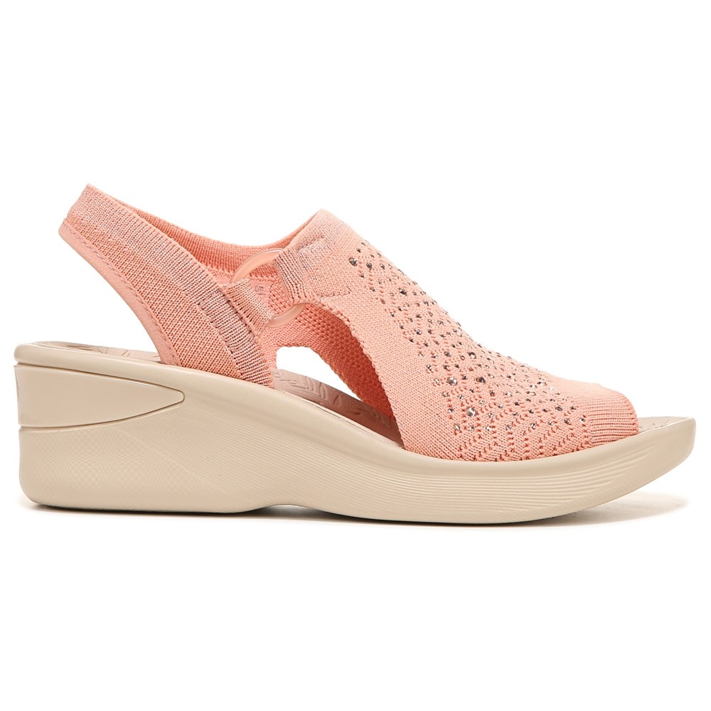 Bzees Star Bright Sandal - Peach Rhinestone Knit