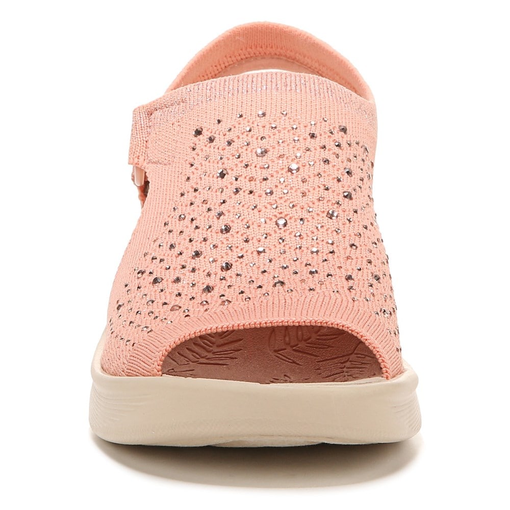 Bzees Star Bright Sandal - Peach Rhinestone Knit