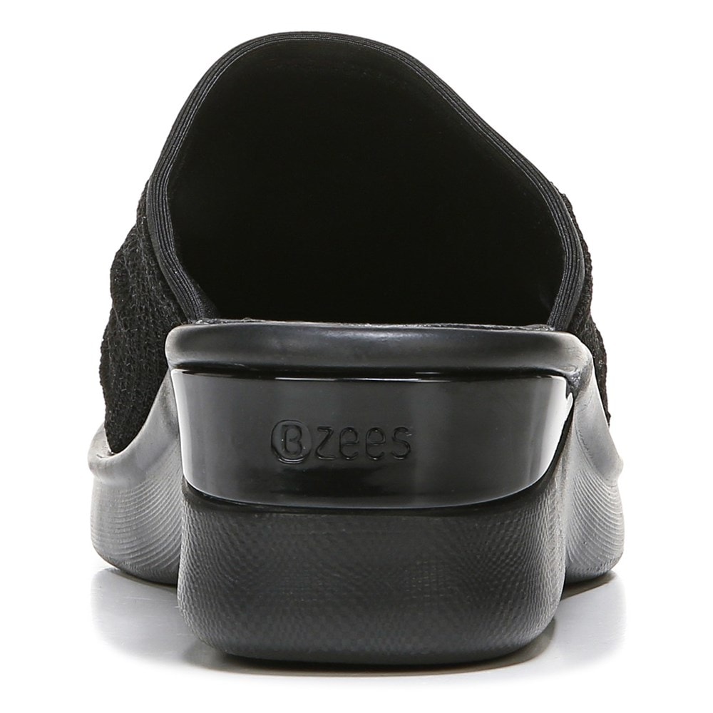 Bzees Sunburst Slide Wedge Sandal - Black Fabric Bzees Sunburst Slide Wedge Sandal - Black Fabric