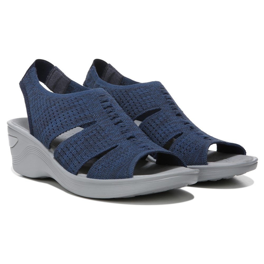 Bzees Double Up Slingback Wedge Sandal - Navy Knit  Bzees Double Up Slingback Wedge Sandal - Navy Knit