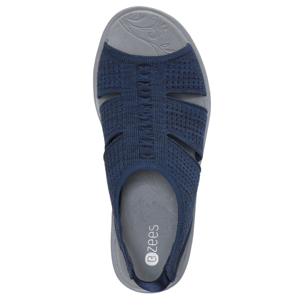 Bzees Double Up Slingback Wedge Sandal - Navy Knit