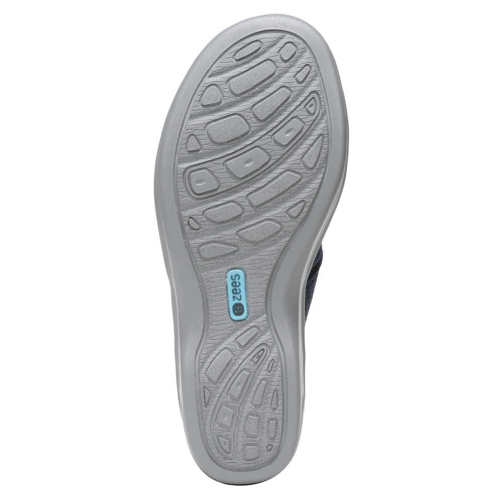 Bzees Double Up Slingback Wedge Sandal - Navy Knit