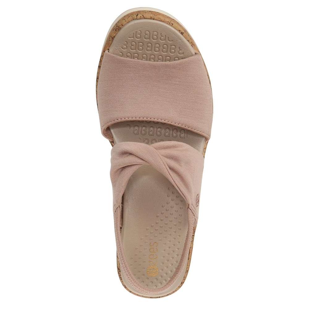 Bzees Remix It Slingback Wedge Sandal - Brown Fabric