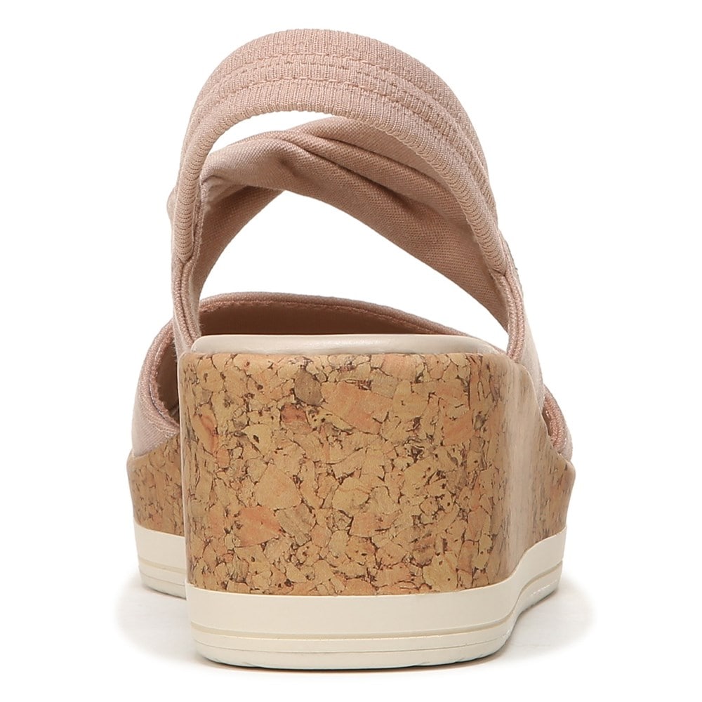 Bzees Remix It Slingback Wedge Sandal - Brown Fabric