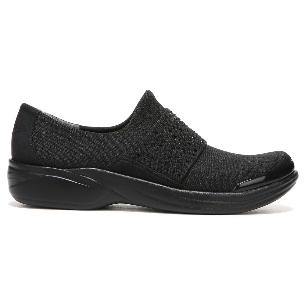 Bzees Pizazz Slip On - Black Sparkle Knit Fabric Bzees Pizazz Slip On - Black Sparkle Knit Fabric