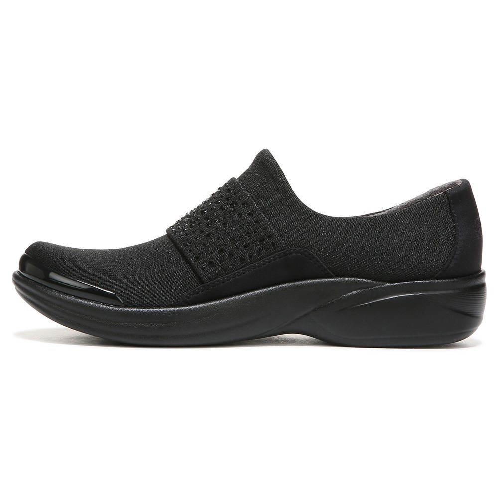 Bzees Pizazz Slip On - Black Sparkle Knit Fabric Bzees Pizazz Slip On - Black Sparkle Knit Fabric