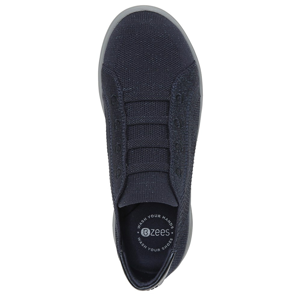 Bzees Golden Knit Slip On Sneaker - Metallic Navy Blazer