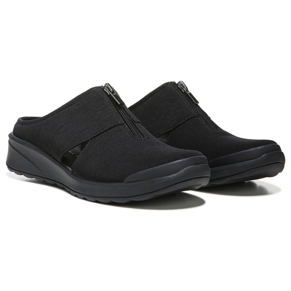 Bzees Gabby Wedge Slip On - Black Fabric