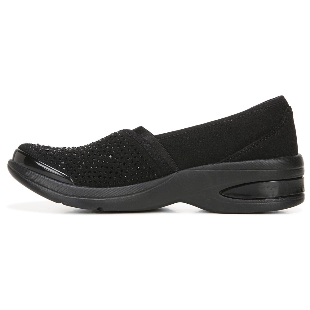 Bzees Red-Hot Slip On - Black Rhinestone Fabric