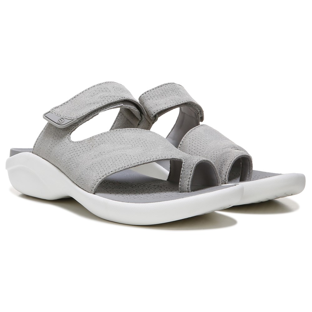 Bzees Carry On Toe Loop Slide Sandal - Silver Smoke Camo Fabric  Bzees Carry On Toe Loop Slide Sandal - Silver Smoke Camo Fabric