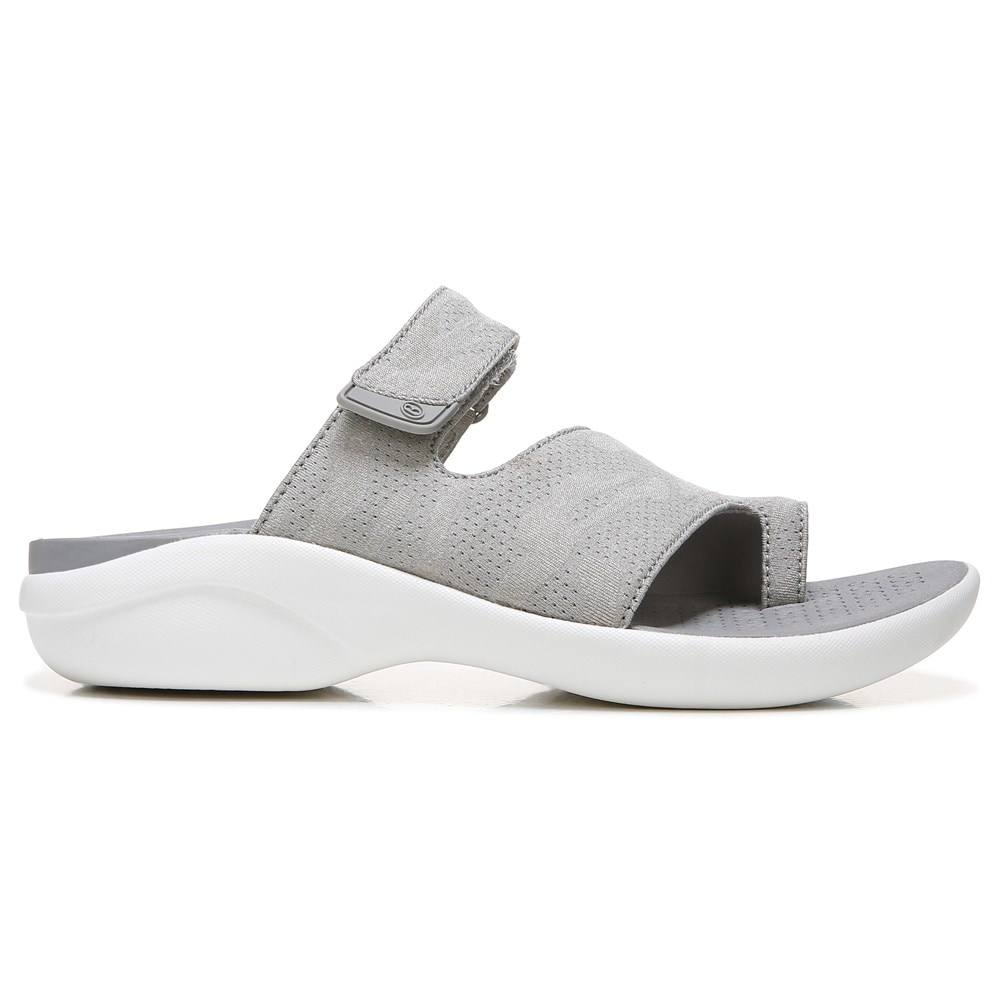 Bzees Carry On Toe Loop Slide Sandal - Silver Smoke Camo Fabric Bzees Carry On Toe Loop Slide Sandal - Silver Smoke Camo Fabric