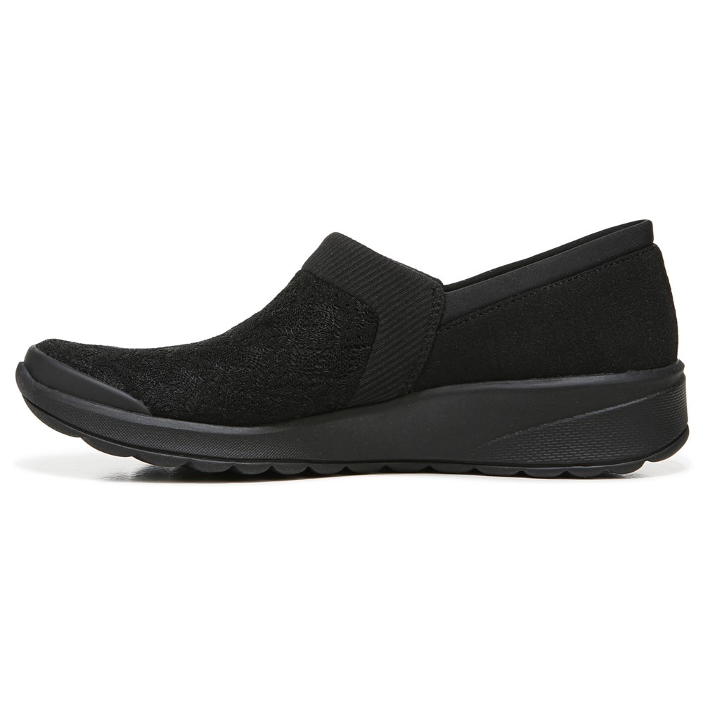 Bzees Gia Slip On - Black Pointelle Knit