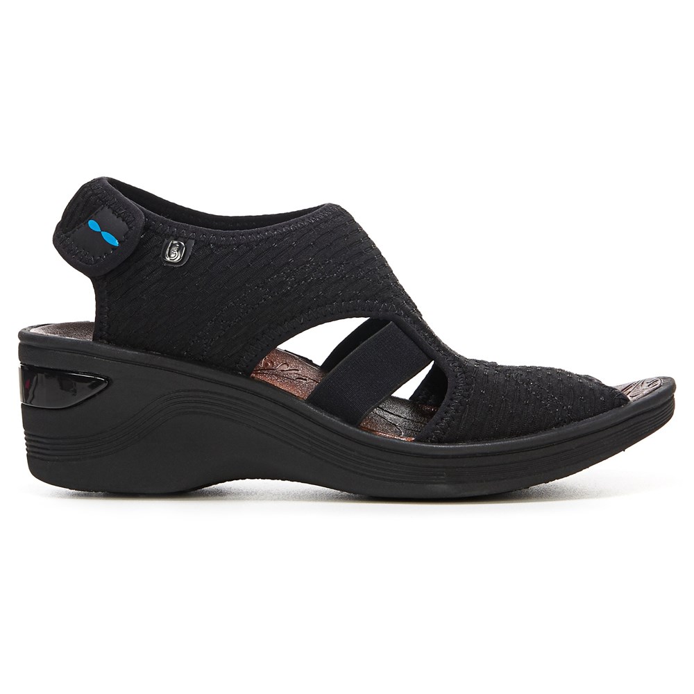 Bzees Dream Wedge Sandal - Black Fabric