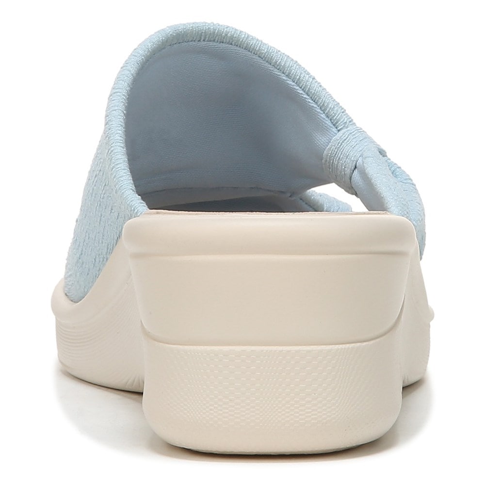 Bzees Smile More Slip On Wedge Sandal - Blue Fabric Bzees Smile More Slip On Wedge Sandal - Blue Fabric