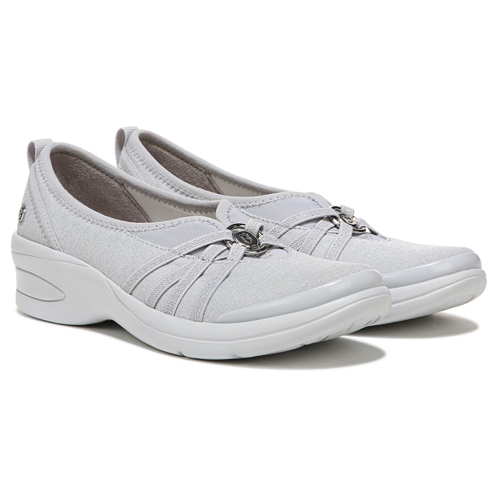 Bzees Rosie Slip On - Silver Shimmer Fabric  Bzees Rosie Slip On - Silver Shimmer Fabric