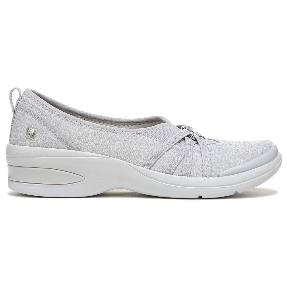 Bzees Rosie Slip On - Silver Shimmer Fabric Bzees Rosie Slip On - Silver Shimmer Fabric