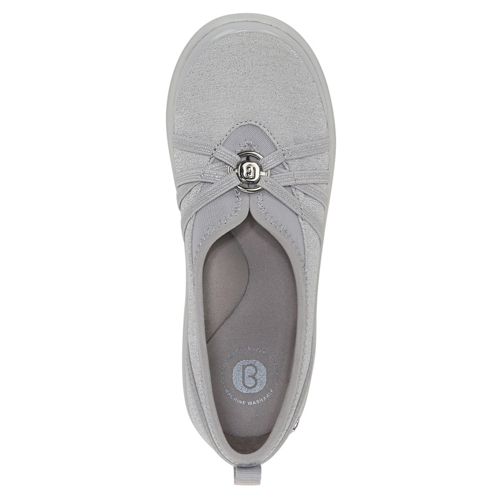 Bzees Rosie Slip On - Silver Shimmer Fabric Bzees Rosie Slip On - Silver Shimmer Fabric