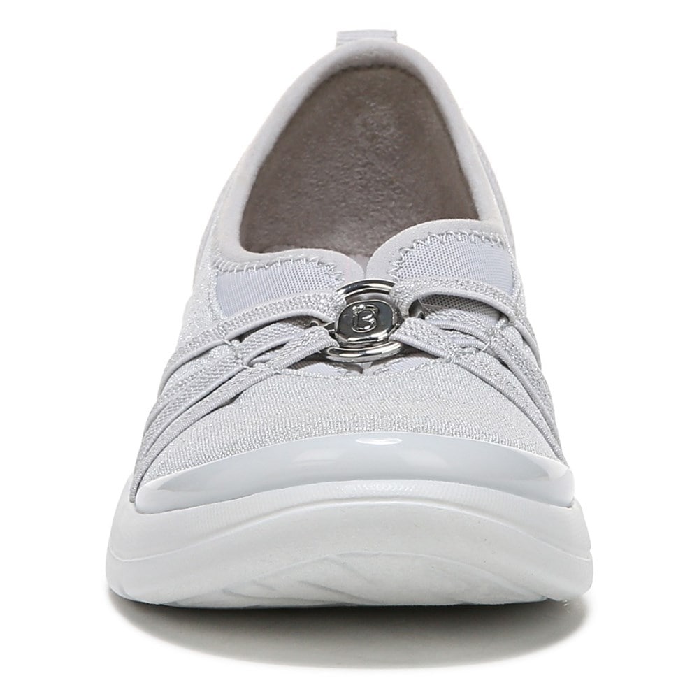 Bzees Rosie Slip On - Silver Shimmer Fabric Bzees Rosie Slip On - Silver Shimmer Fabric