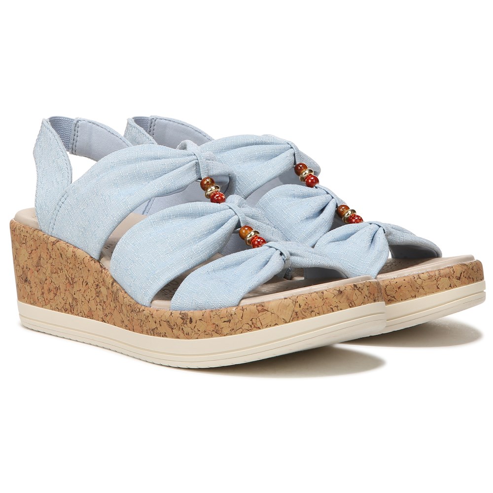Bzees Roma Sandal Wedge - Blue Fabric  Bzees Roma Sandal Wedge - Blue Fabric