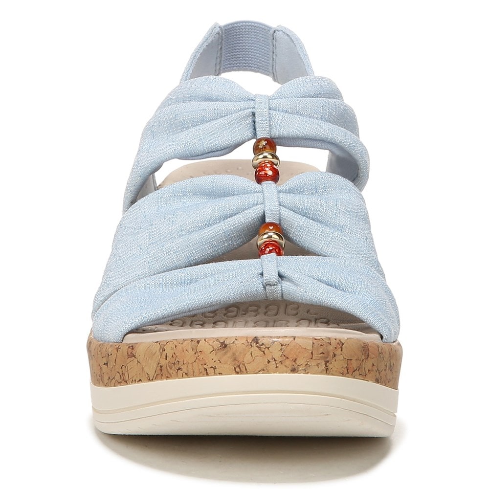 Bzees Roma Sandal Wedge - Blue Fabric