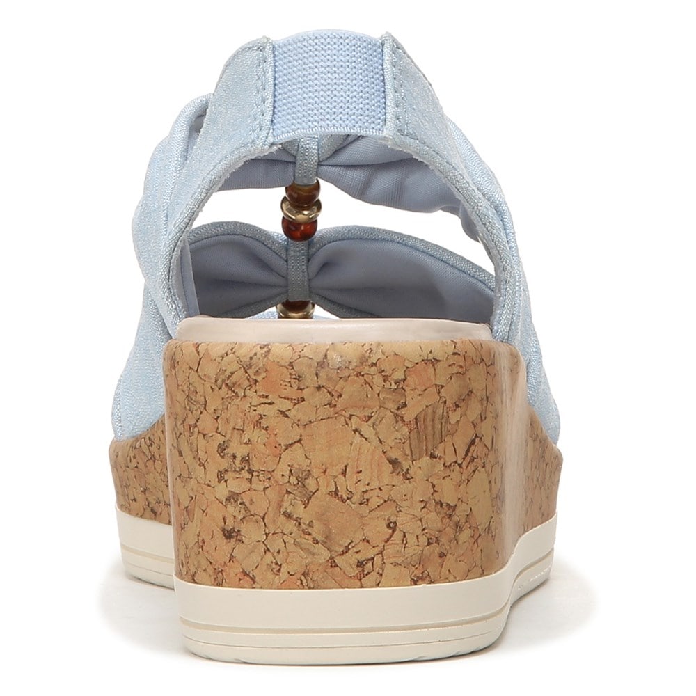 Bzees Roma Sandal Wedge - Blue Fabric