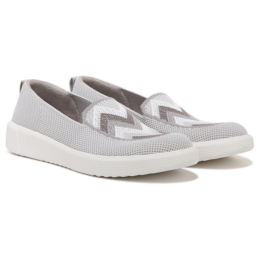 Bzees March On Moc Slip On - Grey Chevron Knit