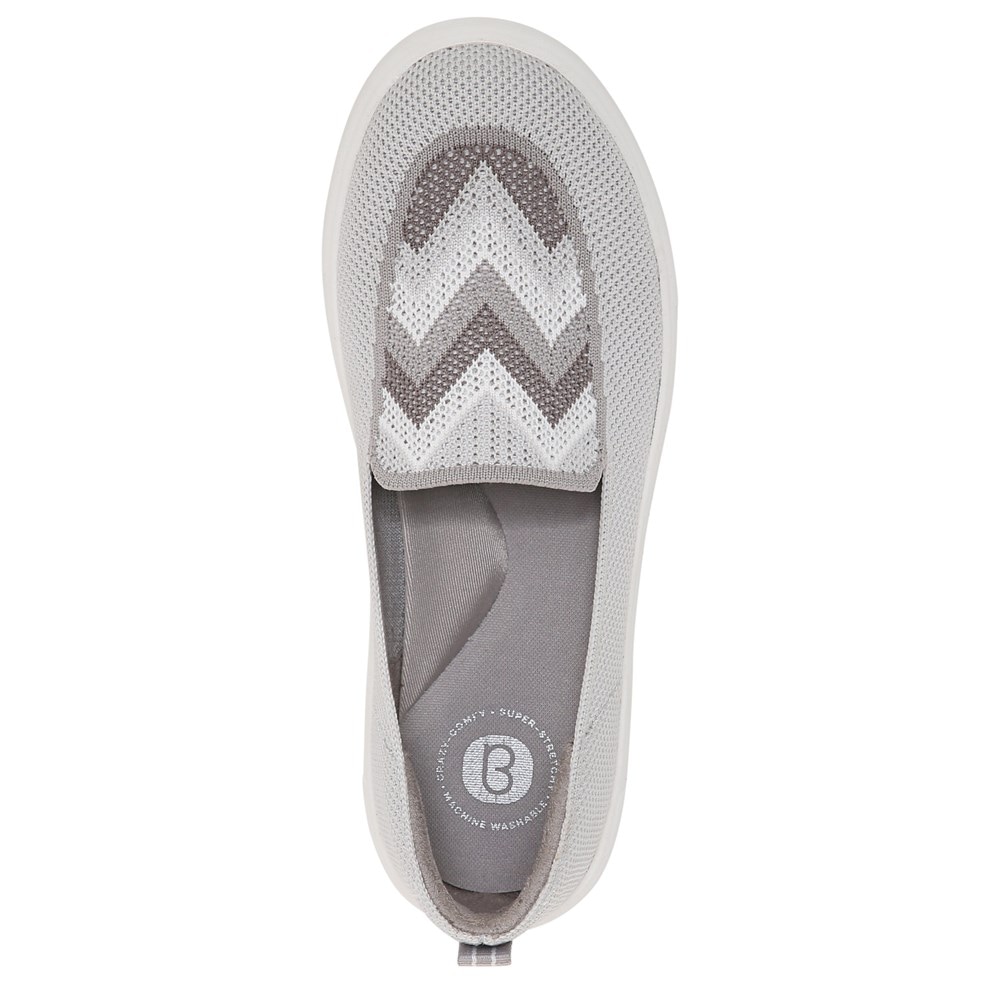 Bzees March On Moc Slip On - Grey Chevron Knit  Bzees March On Moc Slip On - Grey Chevron Knit