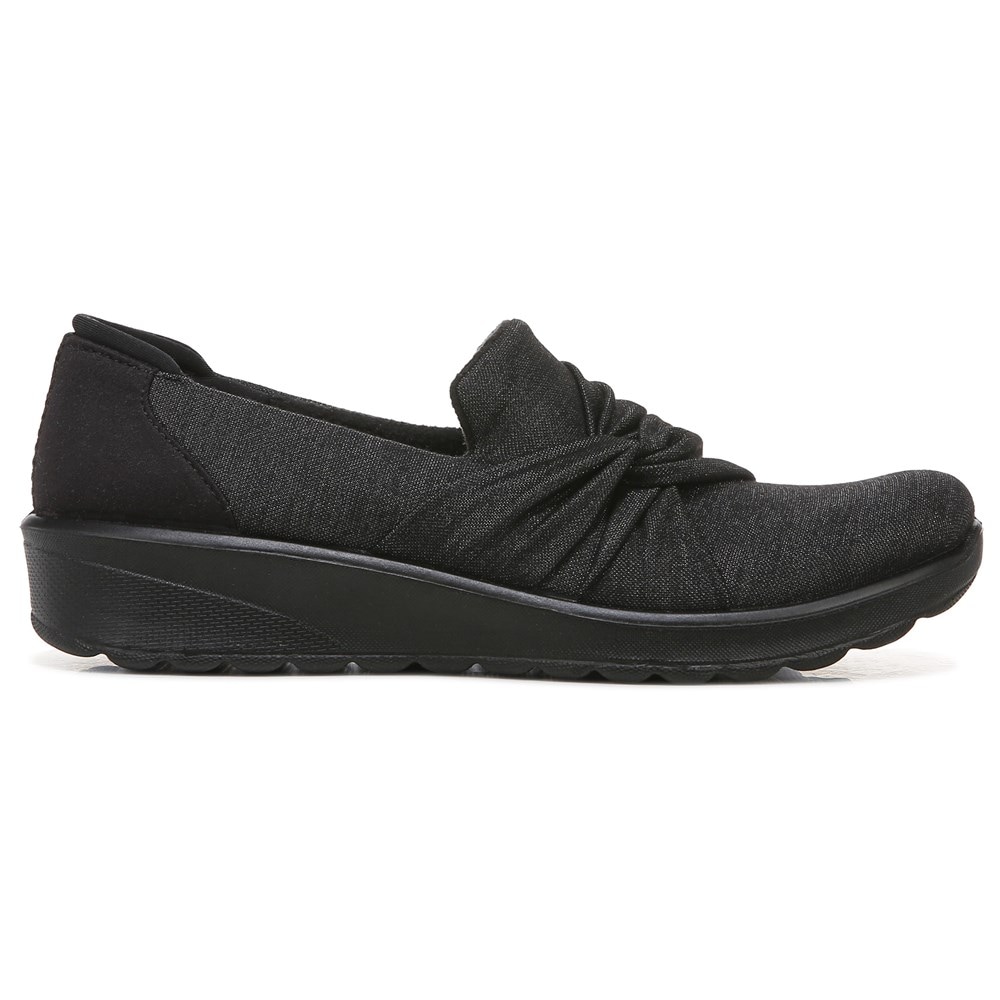 Bzees Glimmer Slip On - Black Shimmer Fabric