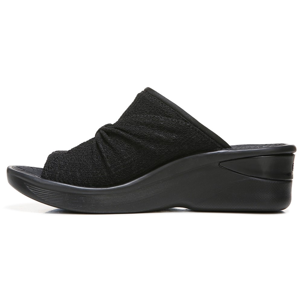 Bzees Sunburst Slide Wedge Sandal - Black Fabric
