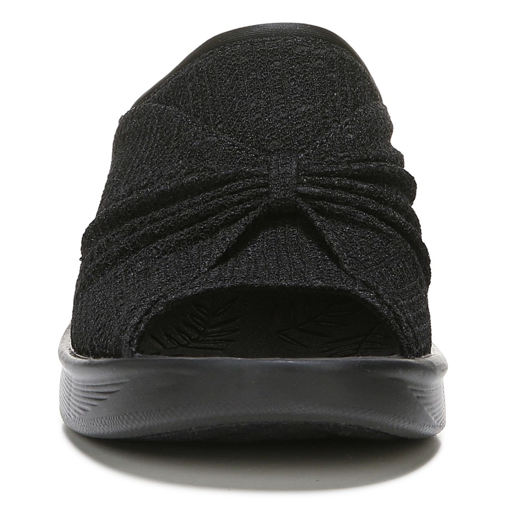 Bzees Sunburst Slide Wedge Sandal - Black Fabric