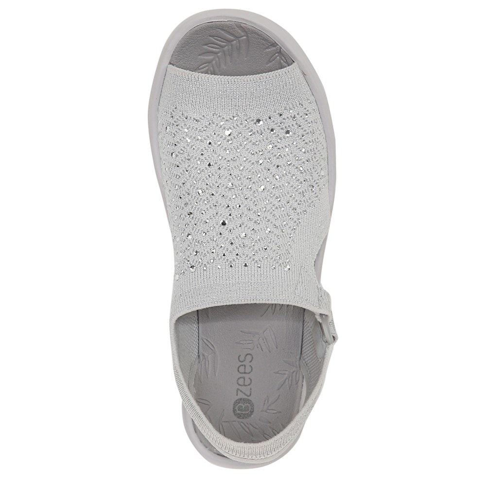 Bzees Star Bright Sandal - Grey Rhinestone Fabric