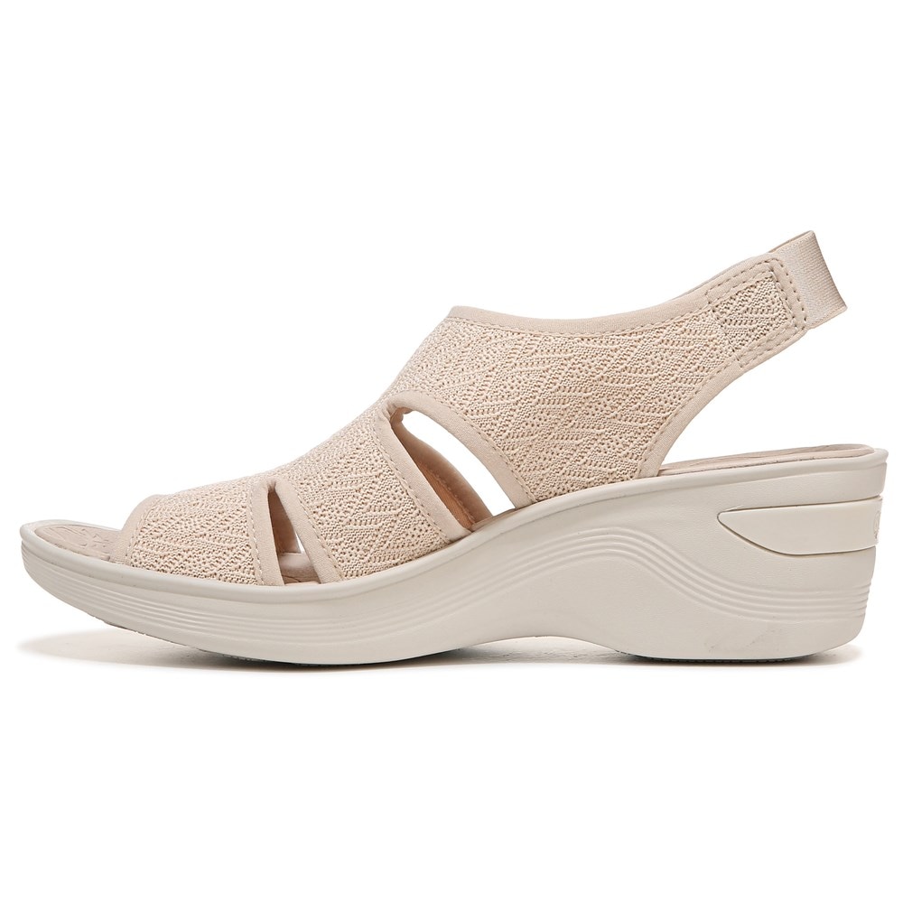 Bzees Daytona Slingback Wedge Sandal - Sand Brown Knit