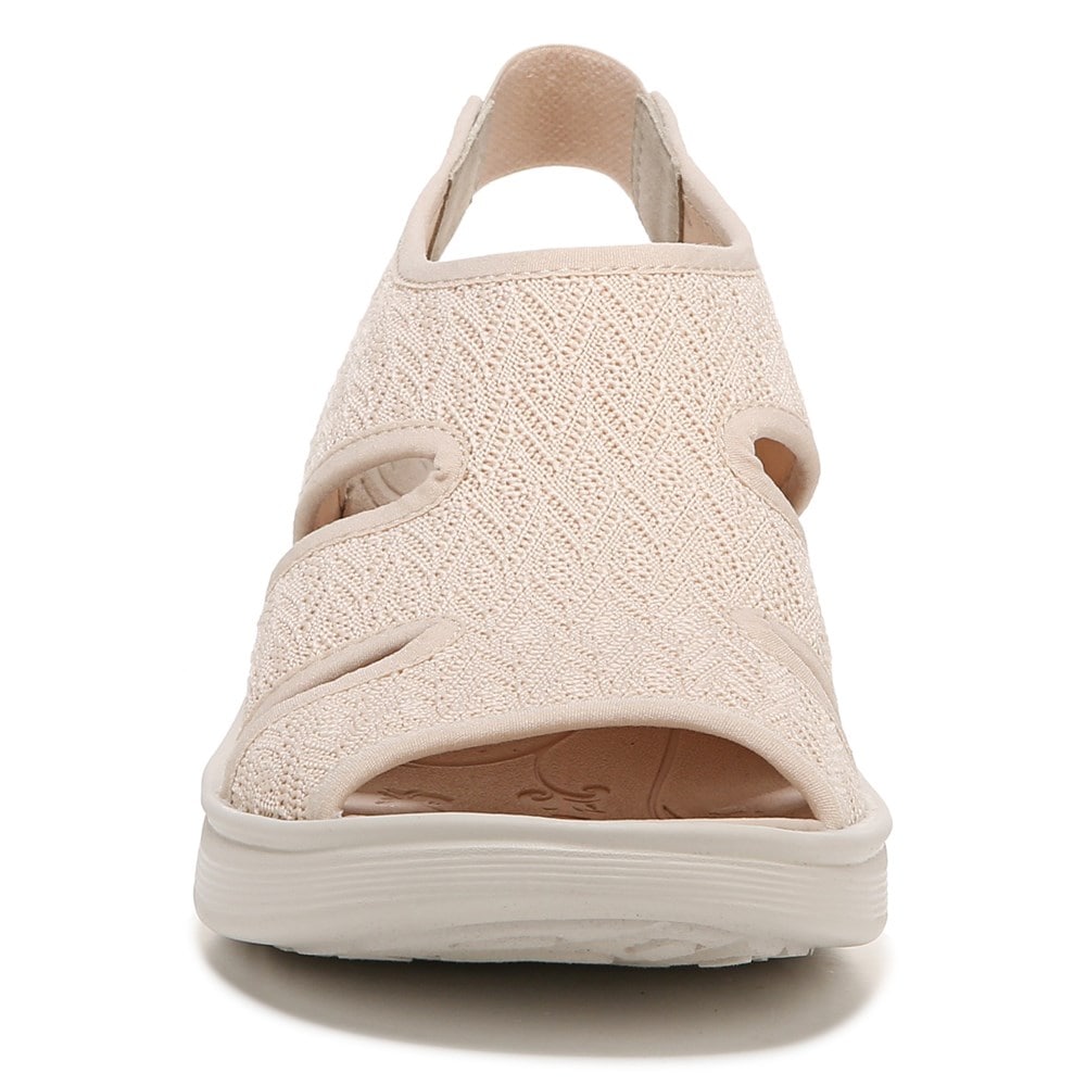 Bzees Daytona Slingback Wedge Sandal - Sand Brown Knit