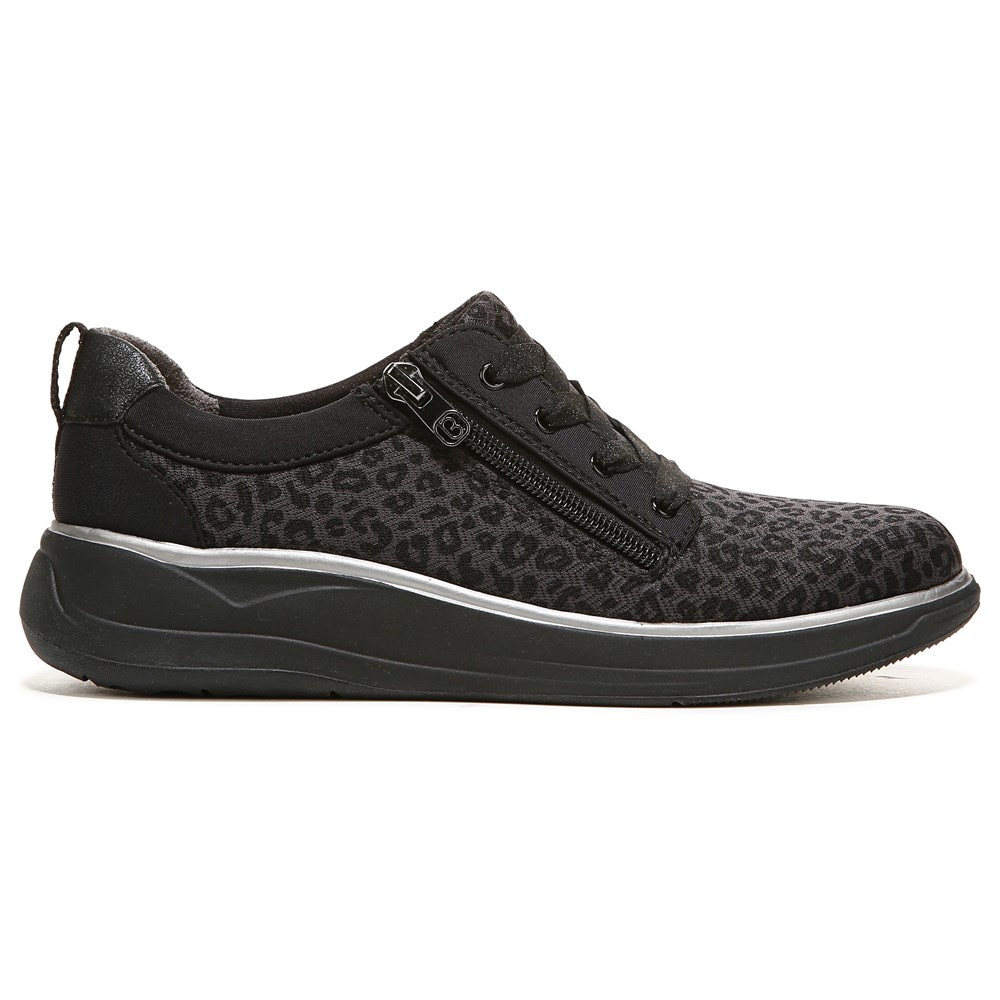 Bzees Tag Along Slip On Sneaker - Black Leopard Fabric