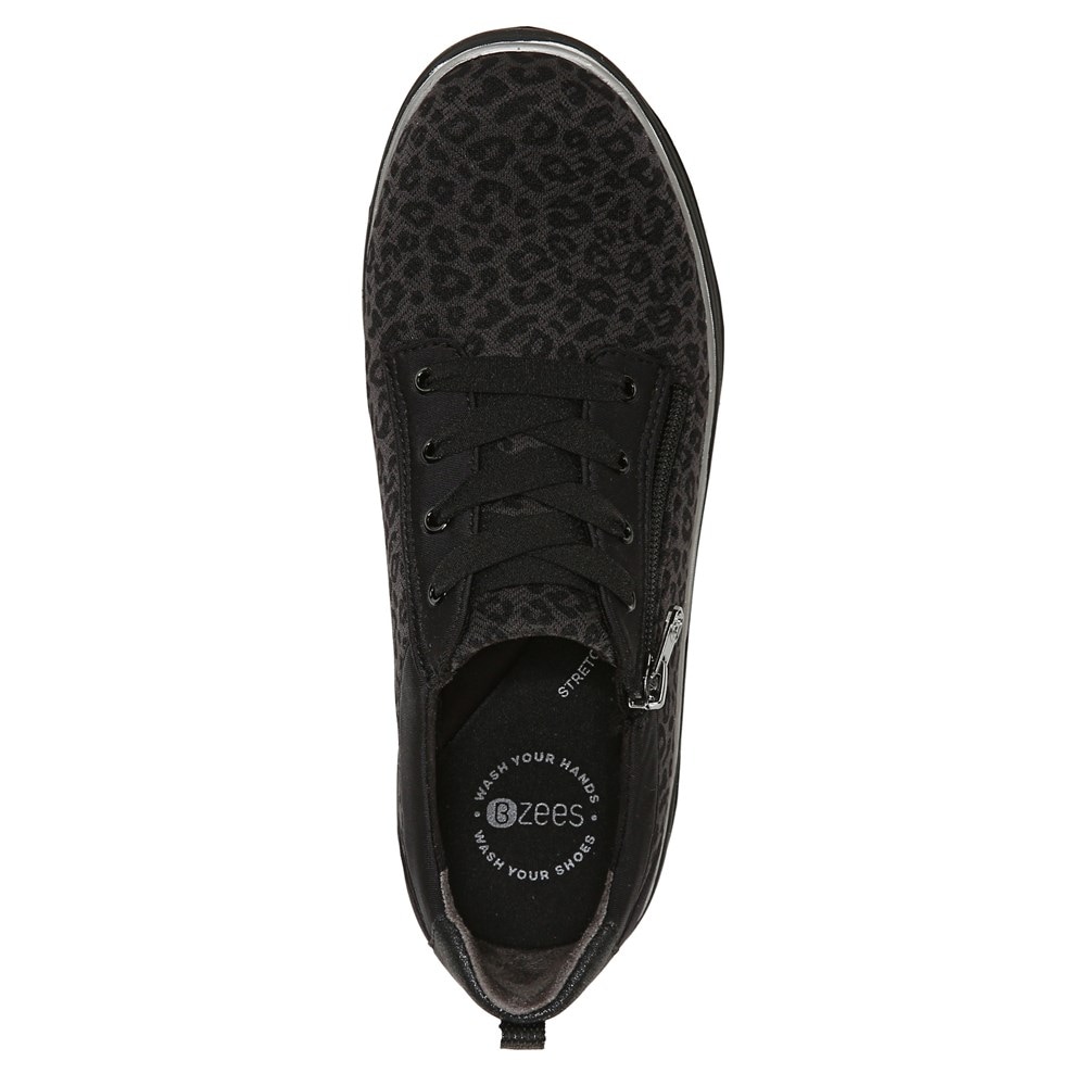 Bzees Tag Along Slip On Sneaker - Black Leopard Fabric