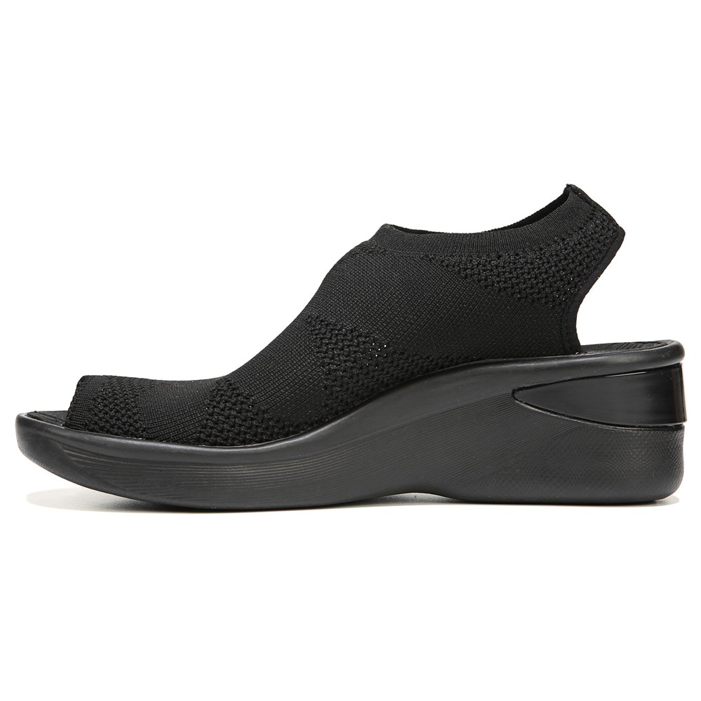 Bzees Secret Wedge Sandal - Black Knit Bzees Secret Wedge Sandal - Black Knit