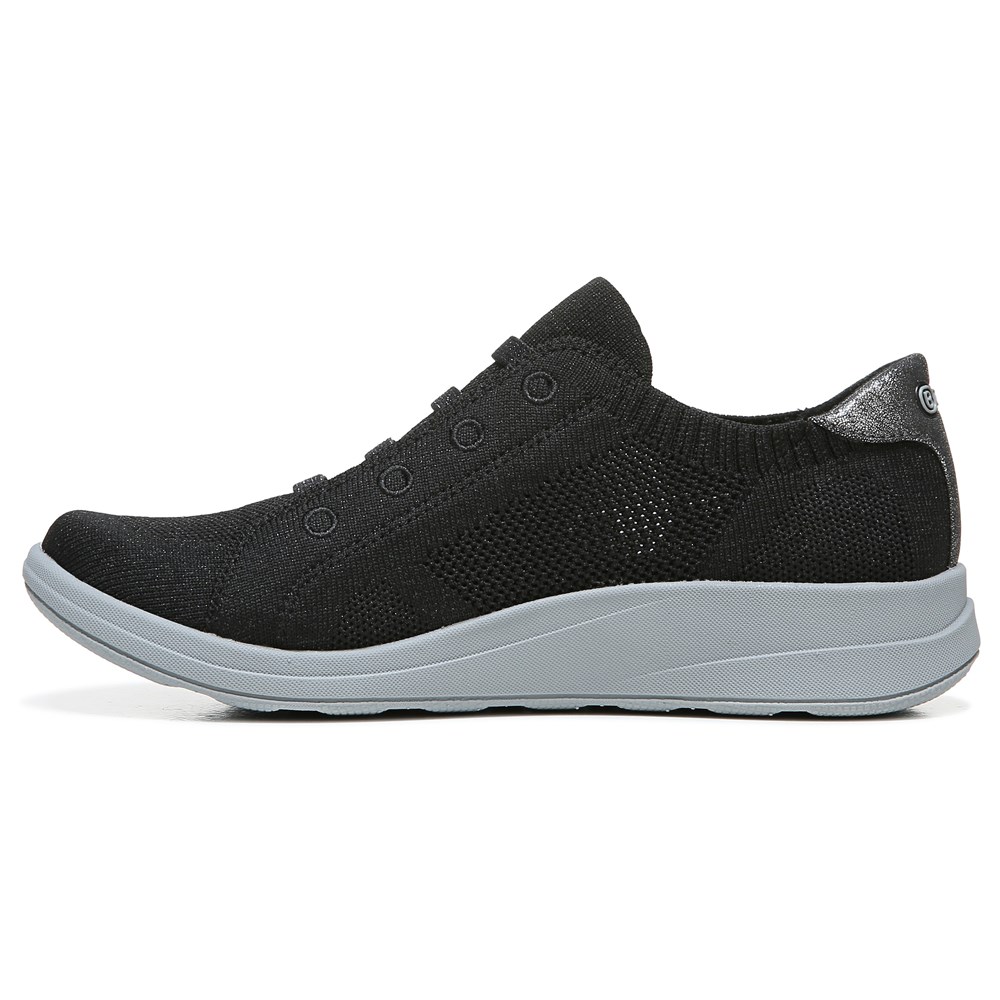 Bzees Golden Knit Slip On Sneaker - Metallic Black