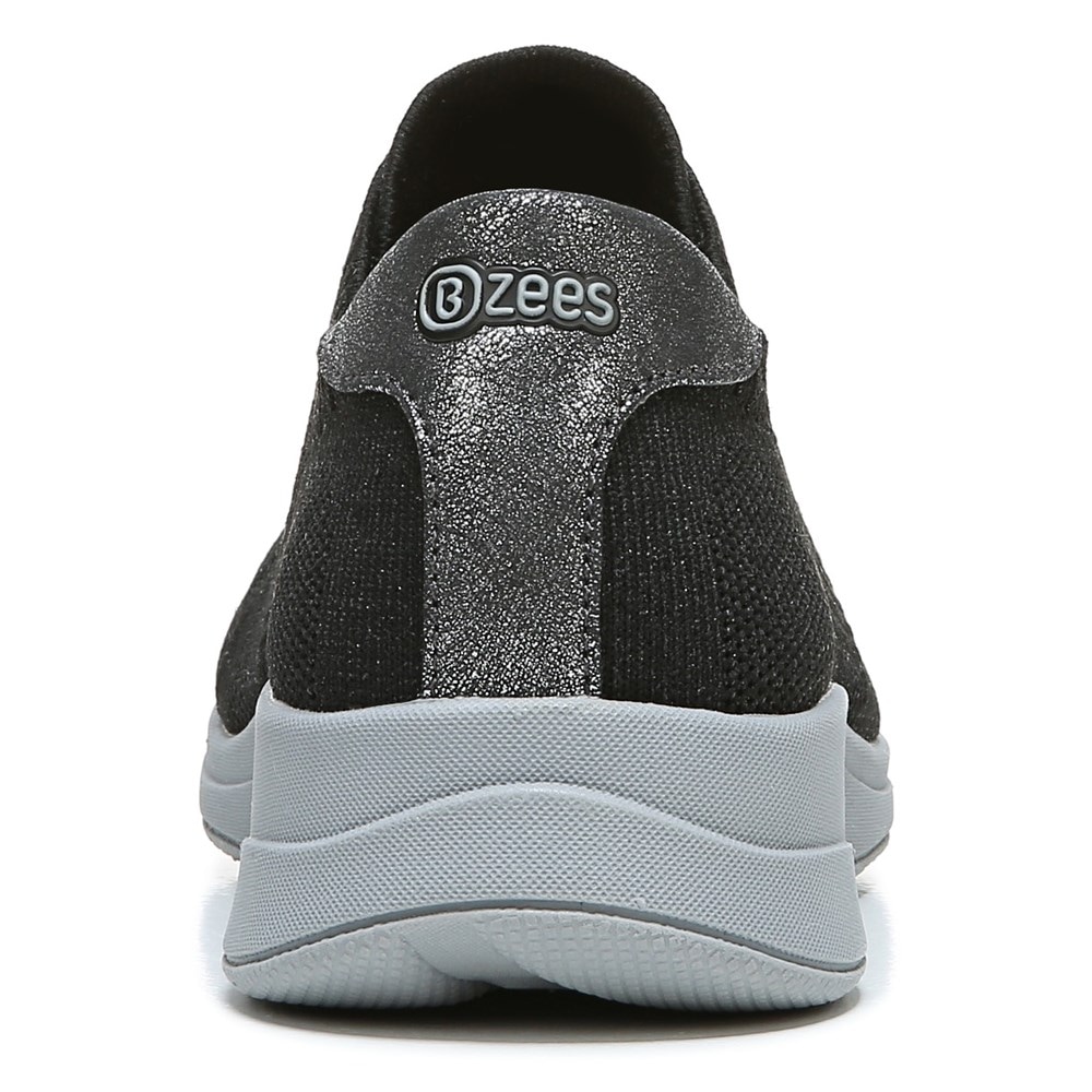Bzees Golden Knit Slip On Sneaker - Metallic Black