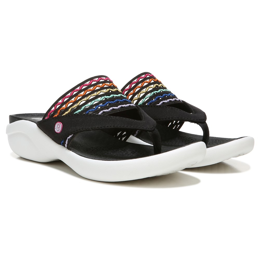 Bzees Cabana Flip Flop Sandal - Black/Multi Ripple Gore