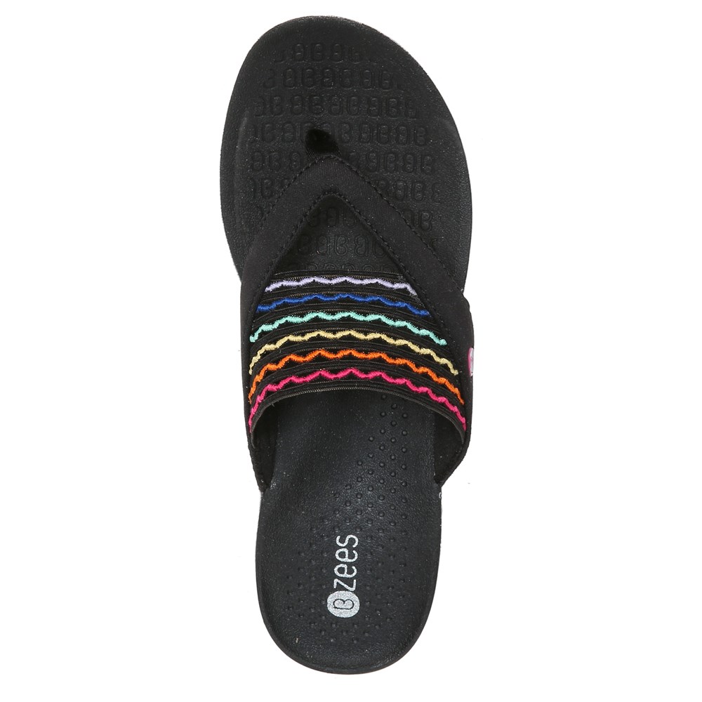 Bzees Cabana Flip Flop Sandal - Black/Multi Ripple Gore