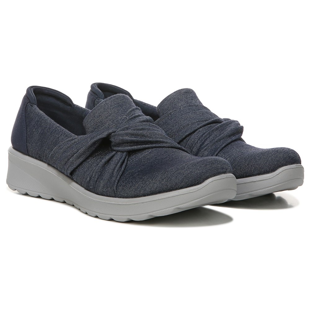 Bzees Glimmer Slip On - Navy Shimmer Fabric  Bzees Glimmer Slip On - Navy Shimmer Fabric