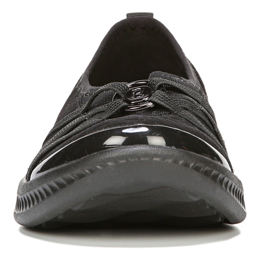 Bzees Niche Slip On - Black Mesh Fabric  Bzees Niche Slip On - Black Mesh Fabric