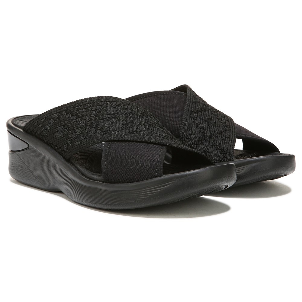 Bzees Sundance Wedge Sandal - Black Fabric