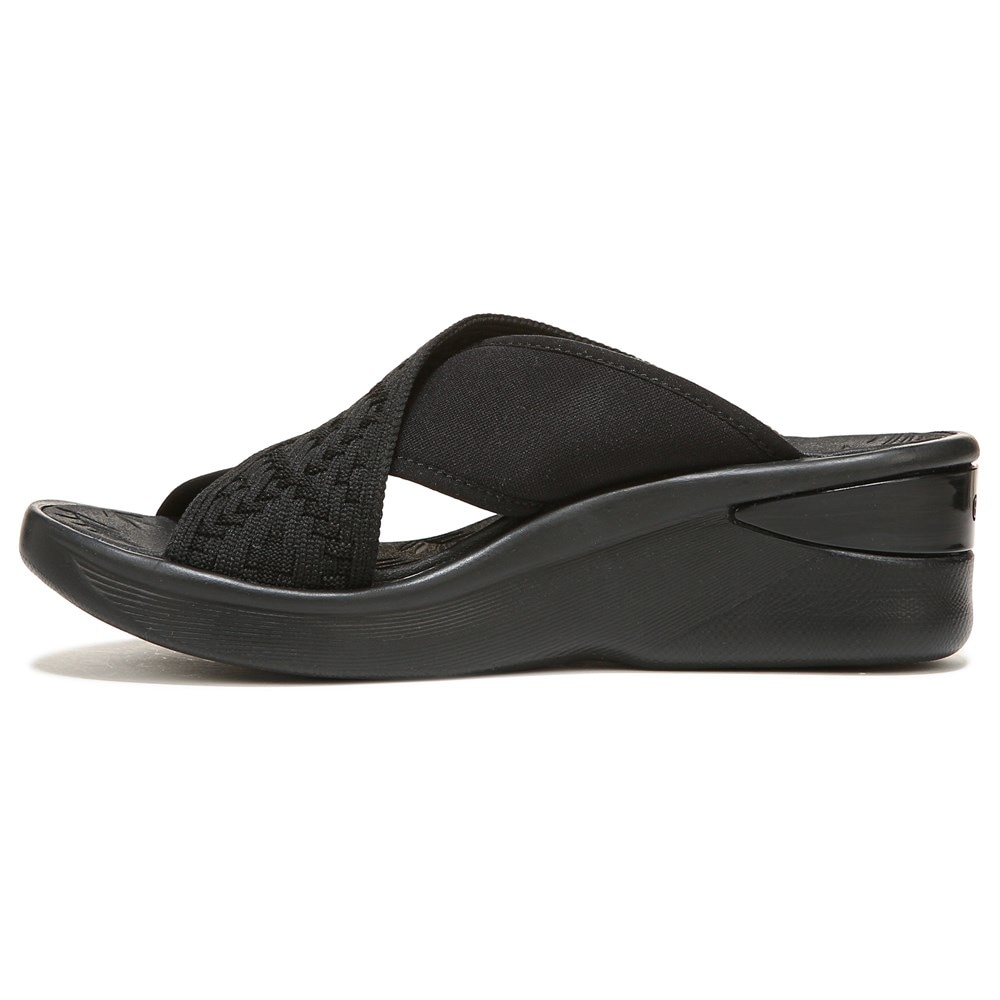 Bzees Sundance Wedge Sandal - Black Fabric